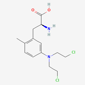 molecular formula C14H20Cl2N2O2 B1197420 2-Methyl-5-bis(beta-chloroethyl)aminophenylalanine CAS No. 74980-06-6