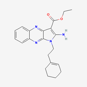 molecular formula C21H24N4O2 B11974309 ethyl 2-amino-1-(2-cyclohex-1-en-1-ylethyl)-1H-pyrrolo[2,3-b]quinoxaline-3-carboxylate 