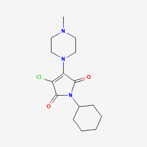 molecular formula C15H22ClN3O2 B1197435 3-Chloro-1-cyclohexyl-4-(4-methyl-1-piperazinyl)pyrrole-2,5-dione 