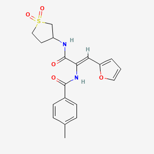 molecular formula C19H20N2O5S B11974353 N-[(1Z)-3-[(1,1-dioxidotetrahydrothiophen-3-yl)amino]-1-(furan-2-yl)-3-oxoprop-1-en-2-yl]-4-methylbenzamide 