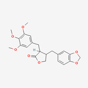 2(3H)-Furanone, 4-(1,3-benzodioxol-5-ylmethyl)dihydro-3-((3,4,5-trimethoxyphenyl)methyl)-