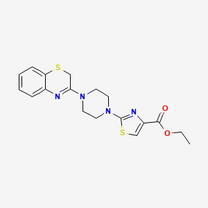 molecular formula C18H20N4O2S2 B1197469 ethyl 2-[4-(2H-1,4-benzothiazin-3-yl)piperazin-1-yl]-1,3-thiazole-4-carboxylate 