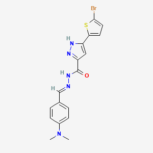 molecular formula C17H16BrN5OS B11974707 3-(5-bromothiophen-2-yl)-N'-{(E)-[4-(dimethylamino)phenyl]methylidene}-1H-pyrazole-5-carbohydrazide CAS No. 302917-86-8