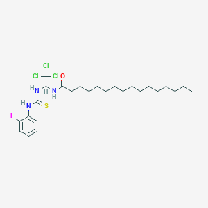 molecular formula C25H39Cl3IN3OS B11974935 N-(2,2,2-Trichloro-1-(((2-iodoanilino)carbothioyl)amino)ethyl)hexadecanamide CAS No. 302904-26-3
