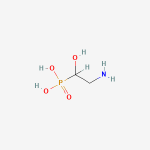 molecular formula C2H8NO4P B1197505 (2-Amino-1-hydroxyethyl)phosphonic acid CAS No. 41744-58-5
