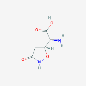 molecular formula C5H8N2O4 B1197508 alpha-Amino-3-oxo-5-isoxazolidineacetic acid 