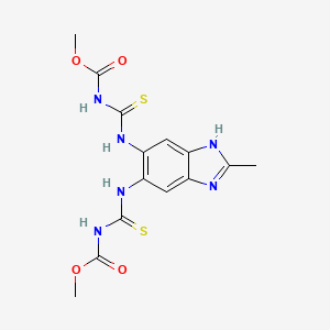 molecular formula C14H16N6O4S2 B11975281 Methyl {[5-({[(methoxycarbonyl)amino]carbothioyl}amino)-2-methyl-1H-benzimidazol-6-yl]amino}carbothioylcarbamate CAS No. 124635-46-7