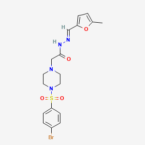 molecular formula C18H21BrN4O4S B11975366 2-{4-[(4-bromophenyl)sulfonyl]-1-piperazinyl}-N'-[(E)-(5-methyl-2-furyl)methylidene]acetohydrazide 