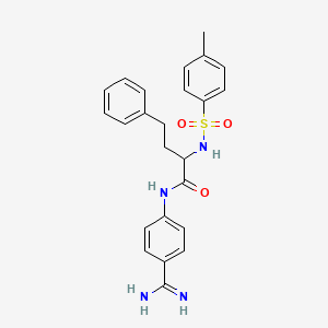 molecular formula C24H26N4O3S B1197538 Benzenebutanamide, N-(4-(aminoiminomethyl)phenyl)-alpha-(((4-methylphenyl)sulfonyl)amino)- CAS No. 92953-76-9