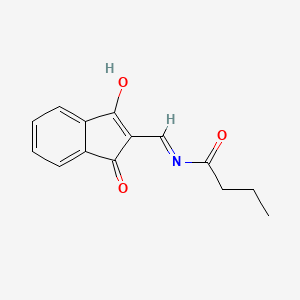 molecular formula C14H13NO3 B11975385 N-(1,3-Dioxo-indan-2-ylidenemethyl)-butyramide 
