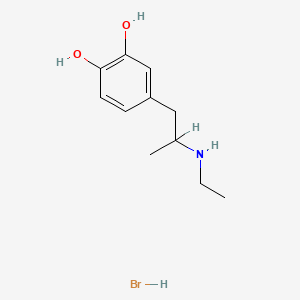 molecular formula C11H18BrNO2 B1197539 4-(2-(Ethylamino)propyl)-1,2-benzenediol hydrobromide CAS No. 70932-35-3