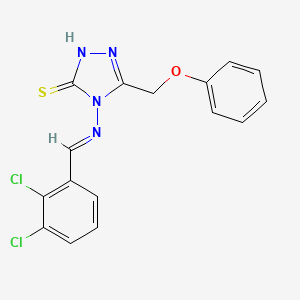 molecular formula C16H12Cl2N4OS B11975422 4-((2,3-Dichlorobenzylidene)amino)-5-(phenoxymethyl)-4H-1,2,4-triazole-3-thiol 