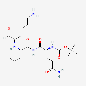 molecular formula C22H41N5O6 B1197546 Butyloxycarbonyl-glutaminyl-leucyl-lysinal CAS No. 82050-19-9