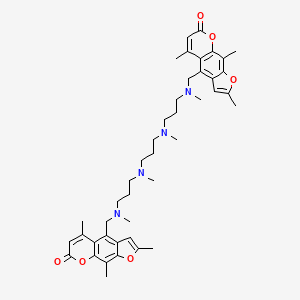 molecular formula C43H56N4O6 B1197548 1,15-Bis(4'-trioxsalen)-2,6,10,14-tetramethyl-2,6,10,14-tetrazapentadecane CAS No. 84067-18-5