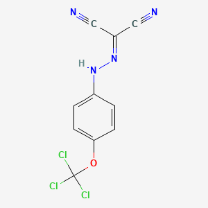 molecular formula C10H5Cl3N4O B1197556 Carbonylcyanide-4-trichloromethoxyphenylhydrazone CAS No. 21609-11-0