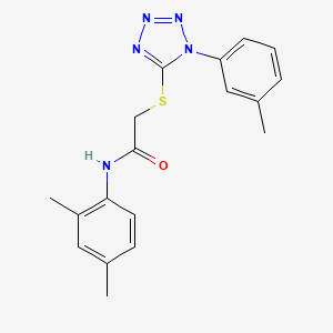 molecular formula C18H19N5OS B11975591 N-(2,4-dimethylphenyl)-2-{[1-(3-methylphenyl)-1H-tetraazol-5-yl]thio}acetamide 