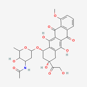 molecular formula C29H31NO12 B1197564 N-[3-hydroxy-2-methyl-6-[[(1S,3S)-3,5,12-trihydroxy-3-(2-hydroxyacetyl)-10-methoxy-6,11-dioxo-2,4-dihydro-1H-tetracen-1-yl]oxy]oxan-4-yl]acetamide CAS No. 69299-74-7