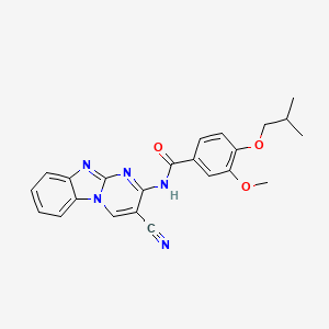 molecular formula C23H21N5O3 B11975687 N-(3-cyanopyrimido[1,2-a]benzimidazol-2-yl)-4-isobutoxy-3-methoxybenzamide CAS No. 116477-74-8