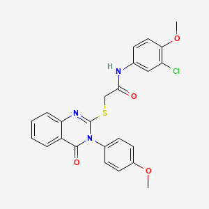 molecular formula C24H20ClN3O4S B11975860 N-(3-chloro-4-methoxyphenyl)-2-{[3-(4-methoxyphenyl)-4-oxo-3,4-dihydroquinazolin-2-yl]sulfanyl}acetamide 