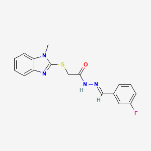 molecular formula C17H15FN4OS B11975996 N'-(3-Fluorobenzylidene)-2-((1-methyl-1H-benzimidazol-2-YL)thio)acetohydrazide 