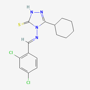 molecular formula C15H16Cl2N4S B11975998 5-Cyclohexyl-4-((2,4-dichlorobenzylidene)amino)-4H-1,2,4-triazole-3-thiol 