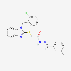 molecular formula C24H21ClN4OS B11976012 2-{[1-(2-chlorobenzyl)-1H-benzimidazol-2-yl]sulfanyl}-N'-[(E)-(3-methylphenyl)methylidene]acetohydrazide CAS No. 303092-77-5