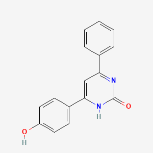 molecular formula C16H12N2O2 B1197614 2-Oxo-6-phenyl-4-(4-hydroxyphenyl)-1,2-dihydropyrimidine 
