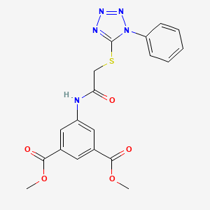 molecular formula C19H17N5O5S B11976143 Dimethyl 5-((((1-phenyl-1H-tetraazol-5-YL)thio)acetyl)amino)isophthalate 