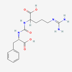 molecular formula C16H23N5O5 B1197631 (S)-(1-Carboxy-2-phenylethyl)carbamoyl-L-arginine CAS No. 40908-20-1