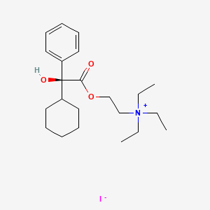 molecular formula C22H36INO3 B1197632 Ethanaminium, 2-((cyclohexylhydroxyphenylacetyl)oxy)-N,N,N-triethyl-, iodide, (S)- CAS No. 50699-99-5
