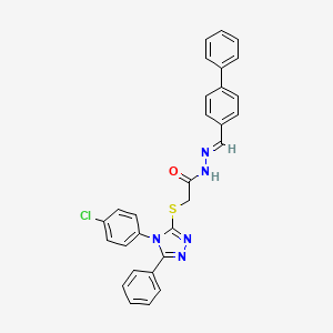 molecular formula C29H22ClN5OS B11976390 N'-[(E)-biphenyl-4-ylmethylidene]-2-{[4-(4-chlorophenyl)-5-phenyl-4H-1,2,4-triazol-3-yl]sulfanyl}acetohydrazide 