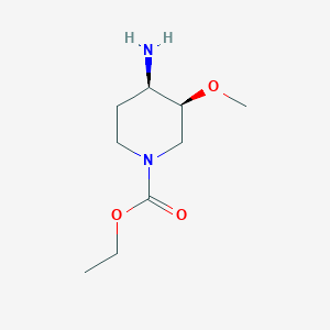 molecular formula C9H18N2O3 B119765 ethyl (3S,4R)-4-amino-3-methoxypiperidine-1-carboxylate CAS No. 156970-98-8