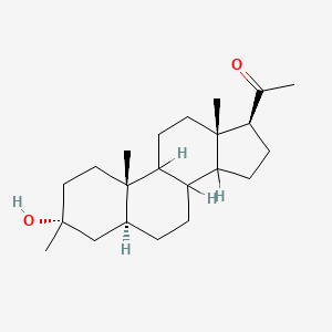 molecular formula C22H36O2 B1197655 1-[(3R,5S,10S,13S,17S)-3-hydroxy-3,10,13-trimethyl-1,2,4,5,6,7,8,9,11,12,14,15,16,17-tetradecahydrocyclopenta[a]phenanthren-17-yl]ethanone 