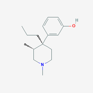 molecular formula C16H25NO B1197660 3-[(3R,4S)-1,3-dimethyl-4-propylpiperidin-4-yl]phenol 