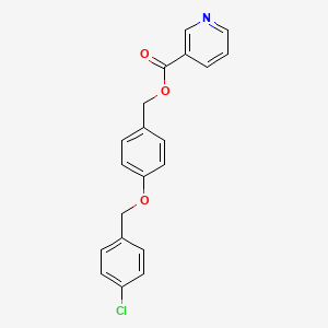 molecular formula C20H16ClNO3 B1197668 4-(4'-Chlorobenzyloxy)benzyl nicotinate CAS No. 63608-11-7