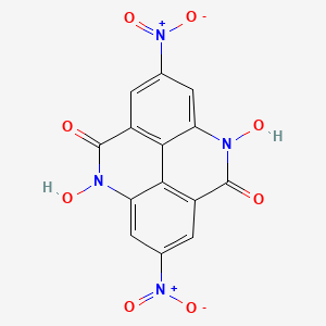 molecular formula C14H6N4O8 B1197672 4,9-Dihydro-4,9-dihydroxy-2,7-dinitro-pyrido(2,3,4,5-lmn)phenanthridine-5,10-dione CAS No. 72979-21-6