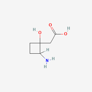 molecular formula C6H11NO3 B1197678 2-Amino-1-hydroxycyclobutane-1-acetic acid CAS No. 108428-42-8