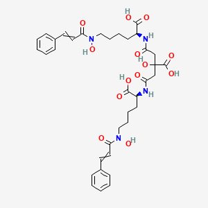 molecular formula C36H44N4O13 B1197682 4-[[(1S)-1-carboxy-5-[hydroxy(3-phenylprop-2-enoyl)amino]pentyl]amino]-2-[2-[[(1S)-1-carboxy-5-[hydroxy(3-phenylprop-2-enoyl)amino]pentyl]amino]-2-oxoethyl]-2-hydroxy-4-oxobutanoic acid 