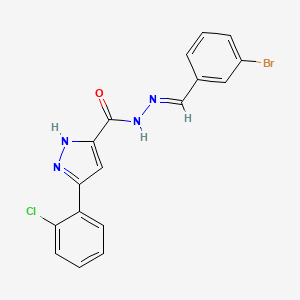 molecular formula C17H12BrClN4O B11976853 N'-(3-Bromobenzylidene)-3-(2-chlorophenyl)-1H-pyrazole-5-carbohydrazide 