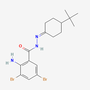 molecular formula C17H23Br2N3O B11976927 2-amino-3,5-dibromo-N'-(4-tert-butylcyclohexylidene)benzohydrazide CAS No. 303084-77-7