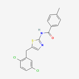 molecular formula C18H14Cl2N2OS B11976933 N-[5-(2,5-dichlorobenzyl)-1,3-thiazol-2-yl]-4-methylbenzamide 
