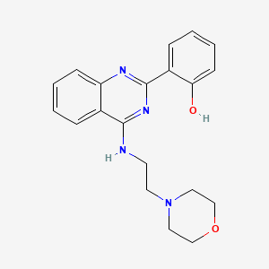molecular formula C20H22N4O2 B1197702 6-[4-[2-(4-morpholinyl)ethylamino]-1H-quinazolin-2-ylidene]-1-cyclohexa-2,4-dienone 