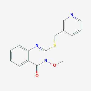 molecular formula C15H13N3O2S B1197703 3-甲氧基-2-(3-吡啶基甲硫基)-4-喹唑啉酮 