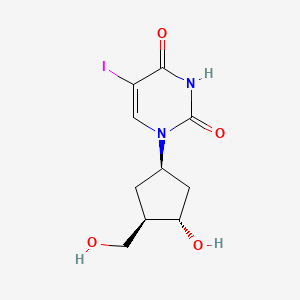 molecular formula C10H13IN2O4 B1197705 1-[(1R,3S,4R)-3-hydroxy-4-(hydroxymethyl)cyclopentyl]-5-iodo-pyrimidine-2,4-dione 