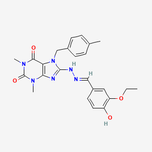 molecular formula C24H26N6O4 B11977064 3-Ethoxy-4-hydroxybenzaldehyde [1,3-dimethyl-7-(4-methylbenzyl)-2,6-dioxo-2,3,6,7-tetrahydro-1H-purin-8-YL]hydrazone 