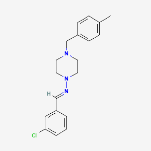 molecular formula C19H22ClN3 B11977144 N-(3-Chlorobenzylidene)-4-(4-methylbenzyl)-1-piperazinamine 