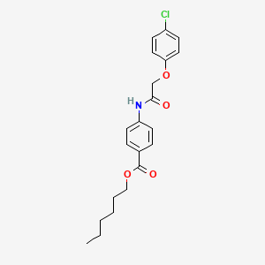molecular formula C21H24ClNO4 B11977161 Hexyl 4-{[(4-chlorophenoxy)acetyl]amino}benzoate 