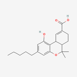 molecular formula C21H28O4 B1197724 (+/-)-11-nor-9-Carboxy-Delta9-THC solution, 100 mug/mL in methanol, ampule of 1 mL, certified reference material (Not to be used for immunoassay) CAS No. 64280-14-4