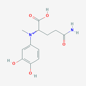 molecular formula C12H16N2O5 B1197730 (2S)-5-amino-2-(3,4-dihydroxy-N-methylanilino)-5-oxopentanoic acid CAS No. 76500-09-9