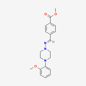 molecular formula C20H23N3O3 B11977334 methyl 4-((E)-{[4-(2-methoxyphenyl)-1-piperazinyl]imino}methyl)benzoate 